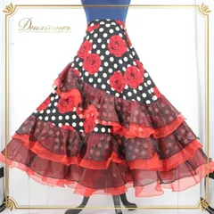 社交ダンス 衣装 スタンダード スカート レッスンウェア レディース オールシーズン Leirena レイリーナ 白 黒 赤 レッド系 ブラック系 ホワイト系 フリル ドット 水玉 花柄 薔薇 バラ スカート レディース 舞踏服 踊り衣装 社交ダンス用