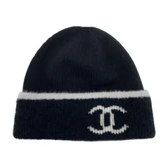 ☆☆CHANEL シャネル ココマーク ウール×カシミヤ ブラック 帽子 ニット帽