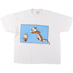古着 90年代 ヘインズ Hanes Calvin and Hobbes カルビンとホップス アニメ キャラクタープリントTシャツ USA製 メンズXL相当/eaa563223のサムネイル