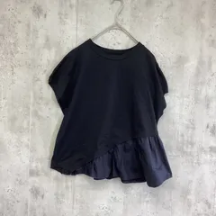 STUDIOUS  ステュディオス　アシンメトリーコンビフレアカットソー　黒　半袖　レディース　Fサイズのサムネイル
