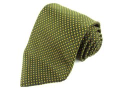 エルメネジルドゼニア ブランドネクタイ ワイドタイ チェック柄 シルク メンズ グリーン Ermenegildo Zegna 【中古】