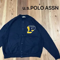 u.s POLO ASSN ユーエス ポロ アッスン sweat スウェットスタジャン カーディガン ワッペン 背面ビッグロゴ アメカジ ネイビー 玉mc3348