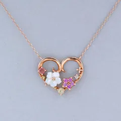 【中古】 Samantha Tiara （サマンサティアラ） K10PG ﾌﾗﾜｰﾌﾞﾙｰﾑ ﾈｯｸﾚｽ  ブランドジュエリー ネックレス/ペンダント/チョーカー 