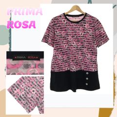 PRIMA ROSA トップス Tシャツ カットソー 切り替えデザイン 総柄