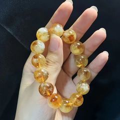金運ＵＰお守り天然石パワーストーンブレスレット ルチルクォーツ シトリン