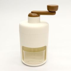 手動式 かき氷器 家庭用 かき氷メーカー HDL-3525 製氷カップ付き 電源不要 小型 軽量 携帯 持ち運び アウトドア キャンプ アイボリー