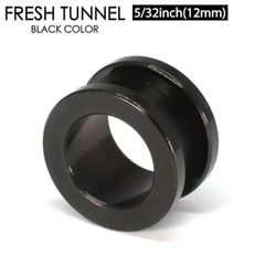 1個 12mm (5/32inch) ブラック フレッシュトンネル アイレット サージカルステンレス コーティング ボディピアス 5/32インチ (12mm) イヤーロブ ホールトゥピアス CBR キャプティブ ビーズリング サークルリング 黒色のサムネイル