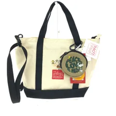 未使用品 manhattan Portage マンハッタンポーテージ×ピーナッツ 40周年仕様 ポーチ付 2WAYトートバッグ   ブラック×ベージュ ナイロン  　240001152747