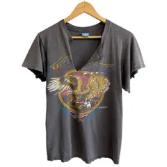 80's USA製 SCREEN STARS スクリーンスターズ ボロ MOLLY HATCHET 両面プリント ツアーTシャツ シングルステッチ 半袖Tシャツ チャコールグレー Mサイズ No.G418