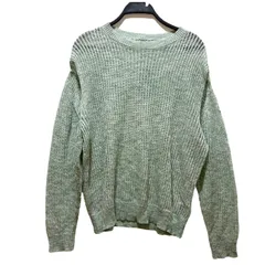 Dazy　緑グリーン長袖ニット薄手シースルー風シンプルカジュアルL