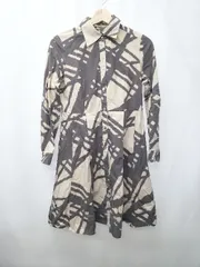 ◇ Θ DES PRES デ プレ コットン100% 長袖 ミニ丈 ワンピース サイズ1 ベージュ グレー系 レディース E  【1507160004491】