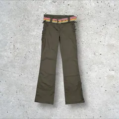 未使用 フランス製 JUS D'ORANGE PARIS ベルト付き レースアップ サイド編み上げ ブーツカット フレアパンツ ?76cm