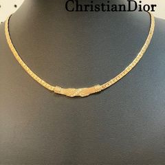 クリスチャンディオール　ChristianDior　フラットチョーカー　クレオパトラネックレス　メタリックゴールド　パーティー　フォーマル