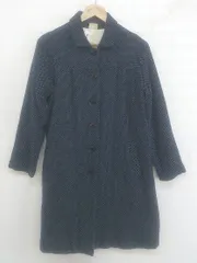 ◇ pual ce cin ピュアルセシン 総柄 長袖 コート ネイビー グレー系 レディース E  【1302030012381】