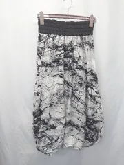◇ ⊂ n'Or ノアール マーブル ロング丈 バルーン スカート サイズF ホワイト系 レディース E  【1410230026982】