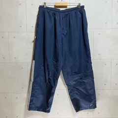 00's NIKE オールド ナイキ ナイロンパンツ イージーパンツ 極太 ワイド サイドライン ボトムス XL ネイビー メンズ SG343-16