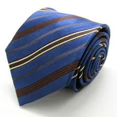 コムサイズム ブランド ネクタイ ストライプ柄 シルク PO メンズ ブルー COMME CA ISM 【中古】