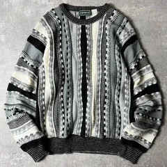 90s USA製 CAMPUS 総柄 3D 立体編み アクリル ニット セーター M / 90年代 アメリカ製 オールド マルチカラー キャンパス