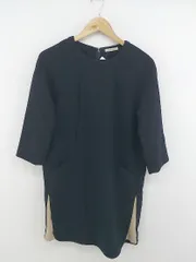 ◇ Simplicite シンプリシテェ 長袖 ミニ ワンピース ネイビー ベージュ レディース P  【1212210005297】