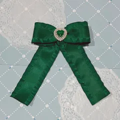 勇気の魔法　ポニーテール　量産型　リボン　クリップ　ブローチ　緑色