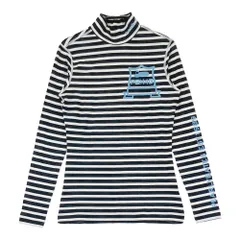 サイズ：0 PEARLY GATES パーリーゲイツ  モックネック 長袖Tシャツ ボーダー柄 ブラック系 [240101458896] ゴルフウェア レディース ストスト