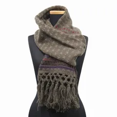 美品 ローレンラルフローレン LAUREN RALPH LAUREN 総柄 マフラー フリンジ カーキ/マルチ レディース メンズ ユニセックスのサムネイル