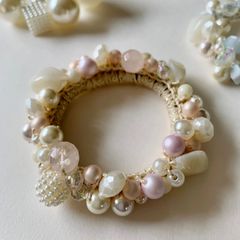 シュシュ  ヘアゴム  ビーズ  ピンク/ボルドー Web限定】Canal 4℃×Complex Biz サクラ シュシュ(ピンク