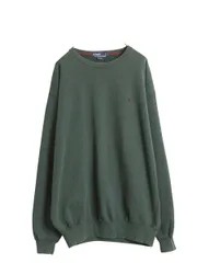 【お得なクーポン配布中!】 90s ポロ ラルフローレン スウェット メンズ XL / オールド クルーネック 裏起毛 トレーナー ワンポイント 大きいサイズ シンプル グリーン