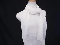 ■美品■ GIORGIO ARMANI ジョルジオアルマーニ シルク100% ストール ショール レディース アイボリー系 DI6677