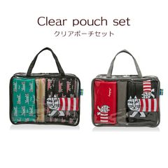 【新品】クリアバッグ ポーチセット リサ・ラーソン おしゃれ スケルトン 透明ビニール プールバッグ トラベル 旅行用