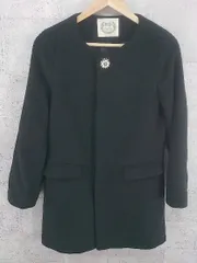 ◇ ROPE PICNIC ロペピクニック 長袖 ノーカラー コート 40 ブラック *  【1002799754545】