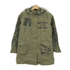 ジディ モッズコート アウター ファーフード ミリタリージャケット キッズ 女の子用 140サイズ カーキ ZIDDY 【中古】のサムネイル