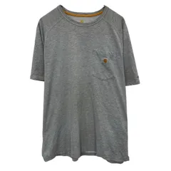Carhartt ロゴTシャツ XL グレー カーハート プルオーバー ビッグサイズ ワンポイント 刺繍 胸ポケット 古着卸 アメリカ仕入 a704-5218