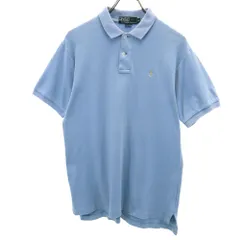 ポロバイラルフローレン 80s 緑タグ ヴィンテージ ボーイズ規格 半袖 ハーフボタン Tシャツ XL ブルー系 Polo by Ralph Lauren メンズ 古着 【240513】