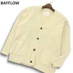 22SS★ BAYFLOW ベイフロー 通年 7G ワッフル ニット カーディガン Sz.4 メンズ