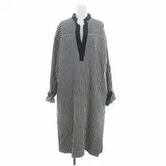 ビューティフルピープル beautiful people cotton linen stripe pullover shirt dress シャツワンピース ロング ストライプ 長袖 36 紺 ネイビー オフホワイト /DF ■OSのサムネイル
