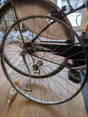 訳ありパナソニック　電動アシスト自転車　ビビDX ビビデラックス　26インチ　ステンレス　前輪　フロントホイール　Fホイール