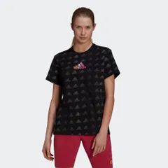 adidas■エッセンシャルズ グラディエント ロゴ 半袖Tシャツ ブラック