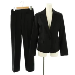 ナチュラルビューティーベーシック NATURAL BEAUTY BASIC スーツ セットアップ ストライプ ジャケット パンツ M XS ブラック /DF ■OS
