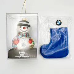 BMW ノベルティ クリスマスオーナメント 2006年製【靴下＆雪だるま 未使用品 中古】 【389】のサムネイル