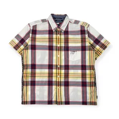 90s TOMMY JEANS トミー ジーンズ チェック BD ボタンダウン 半袖シャツ L/マルチ メンズ ビンテージ