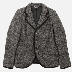 ブラックコムデギャルソン BLACK COMME des GARCONS ラメツイード テーラードジャケット ブレザー モヘヤ混 ごま塩 総柄 日本製 1P-J014 黒 ブラック S 0313 ■GY09のサムネイル