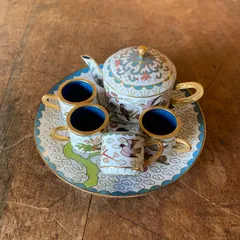 中国茶器 ミニチュアセット 七宝焼 インテリア オブジェ /HM-0117