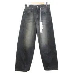 ウィム WYM タグ付き VINTAGE WASHED CURVED DENIM カーブ デニムパンツ ジーンズ ワイド S フェイデッドブラック X