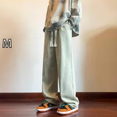 [M]メンズ ファッション 服 オシャレ シンプル 大人 かっこいい 大きいサイズ ストリート 紳士服 アメリカン ウォッシュ ジーンズ 夏 薄手 ストレート ワイド レッグ パンツ カジュアル ロング