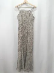 ◇ Θ Louere 無地 ロング丈 サロペット スカート サイズM ブラウン系 レディース E  【1506190013305】