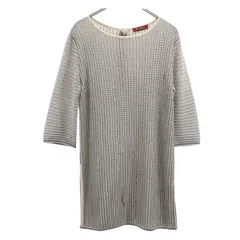 マックスマーラ 総柄 7分袖 ニット チュニック 白系 MAX MARA レディース 古着 【231121】のサムネイル