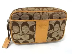 COACH コーチ シグネチャー キャンバス×レザー マルチケース マルチポーチ 小物入れ レディース ブラウン系 DI8216