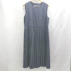 ◇ ⊂ FRENCH PAVE フレンチパヴェ プリーツ ノースリーブ ロング ワンピース サイズ表記なし ネイビー レディース E  【1502180047619】