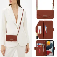 【数量限定】いphone13 ミニ 鏡 ケース 手帳型 ケース ストラップ付き ミラー カード収納 ショルダー 財布 iphone13ミニ mini ケース クロスボディケース 肩がけ 13 耐衝撃 レザー iphone スマホケース iphone 13min